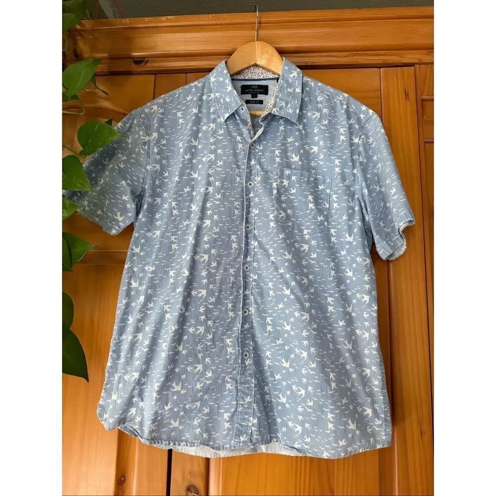 Michael Brandon Slim Fit Short Sleeve Button-Down – Size L